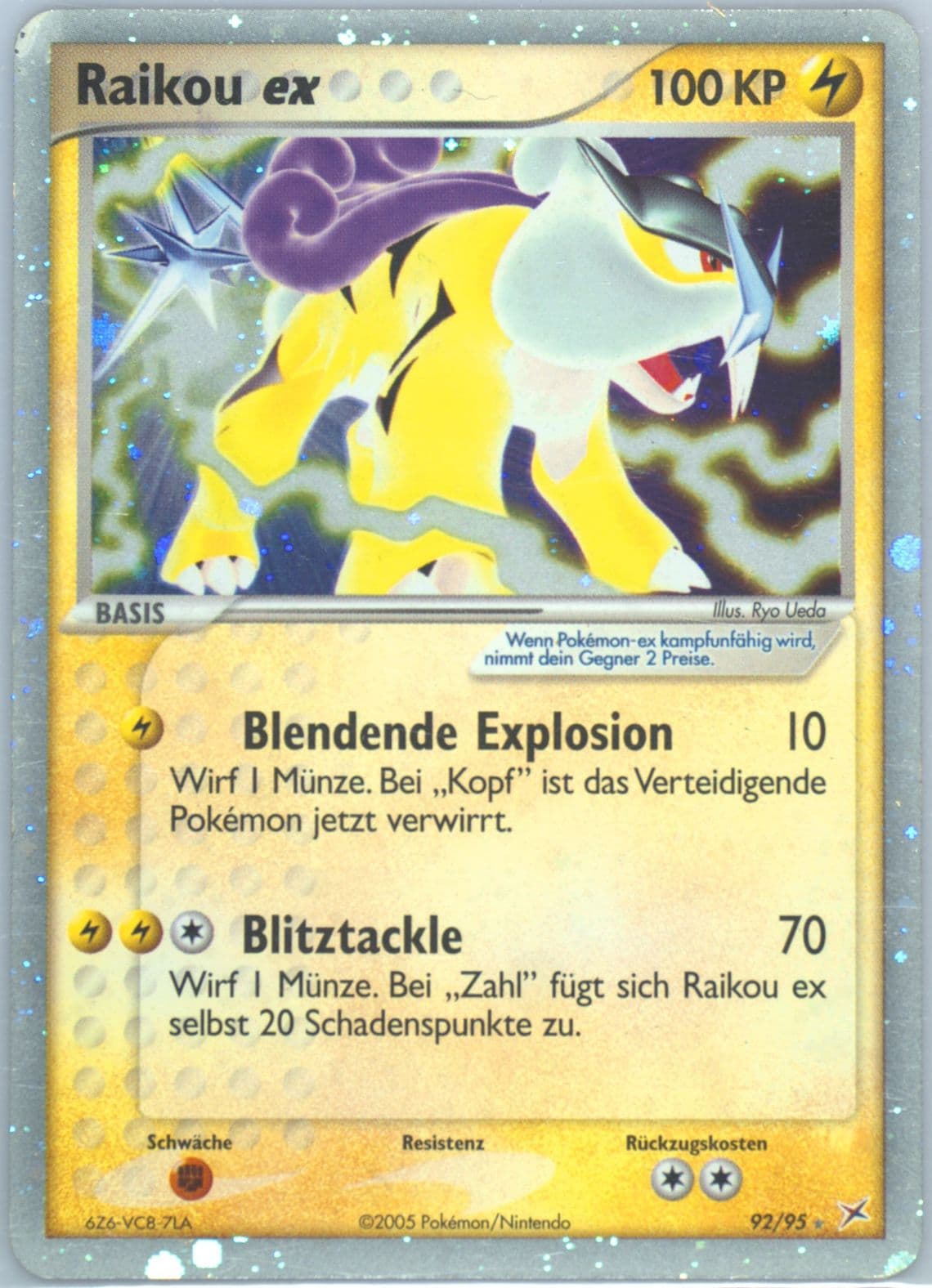 Raikou EX-Holo (92) 2005 Pokemon German EX Team Magma VS Team Aqua