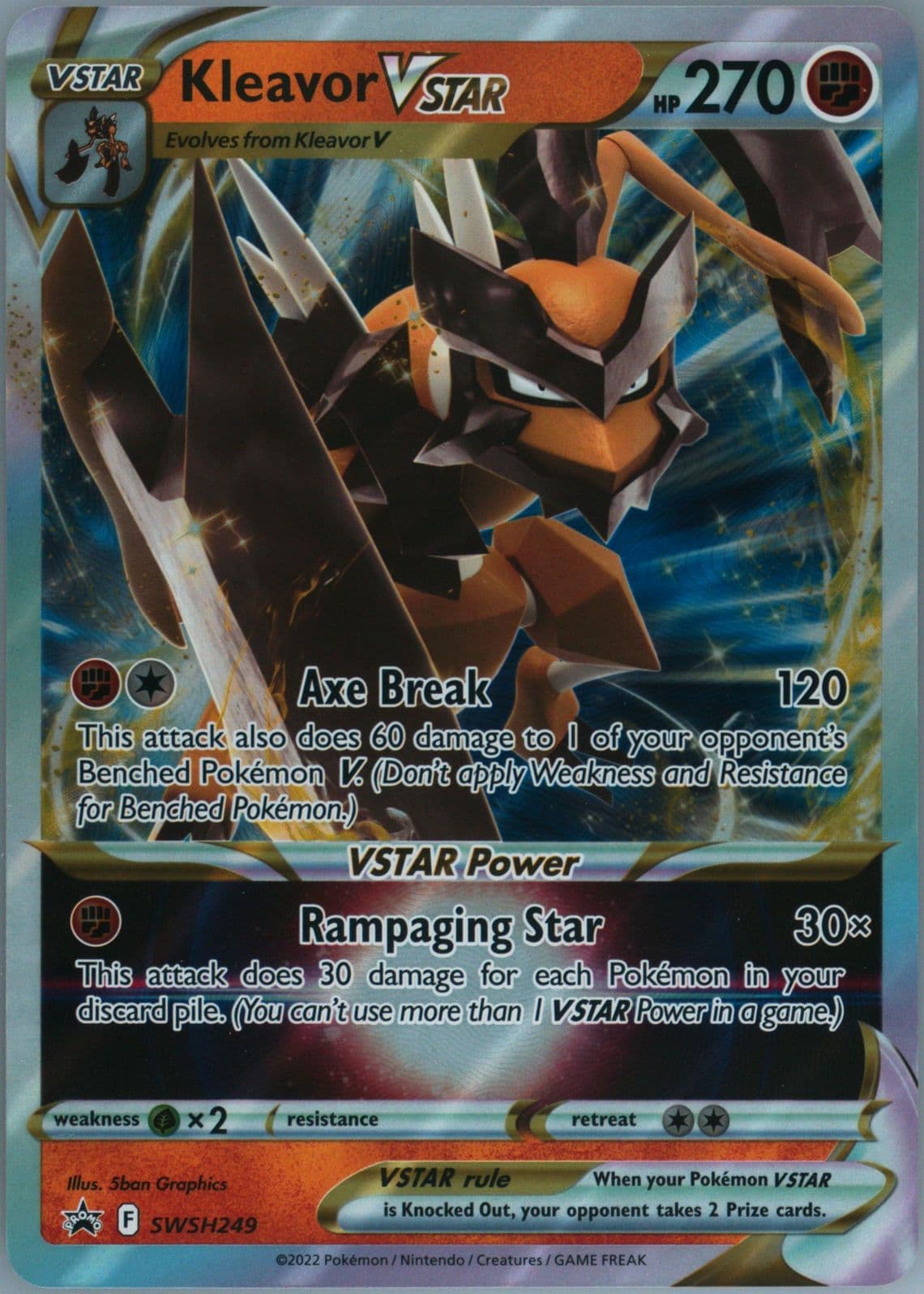 Kleavor Vstar Kleavor Vstar Premium Collection-Jumbo (249) 2022 Pokemon Swsh Black Star Promo