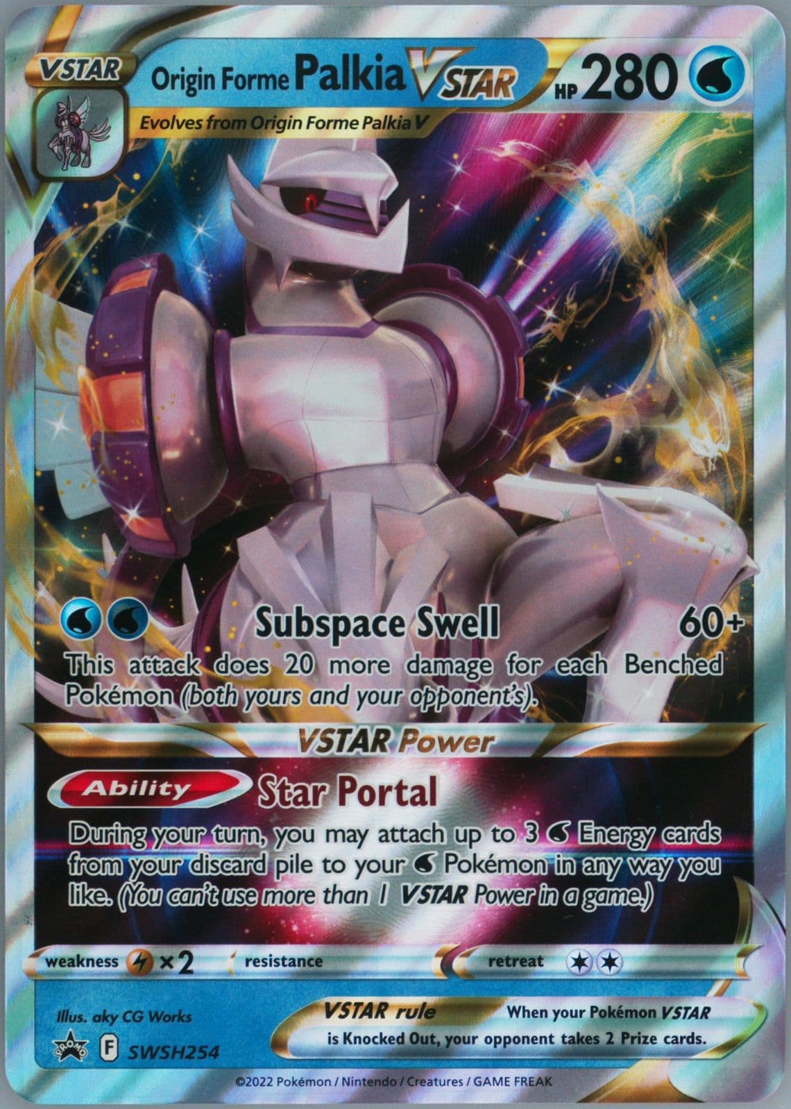 Origin Forme Palkia Vstar Origin Forme Palkia Vstar Premium Collection-Jumbo (254) 2022 Pokemon Swsh Black Star Promo