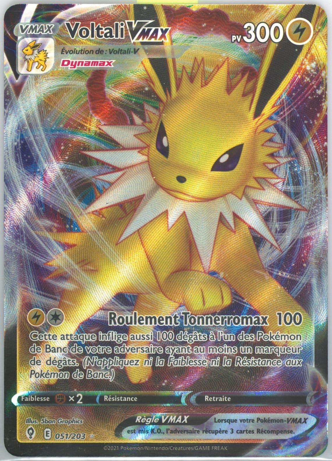 Full Art/Voltali Vmax French (051) 2021 Pokemon Sword & Shield Evolving Skies