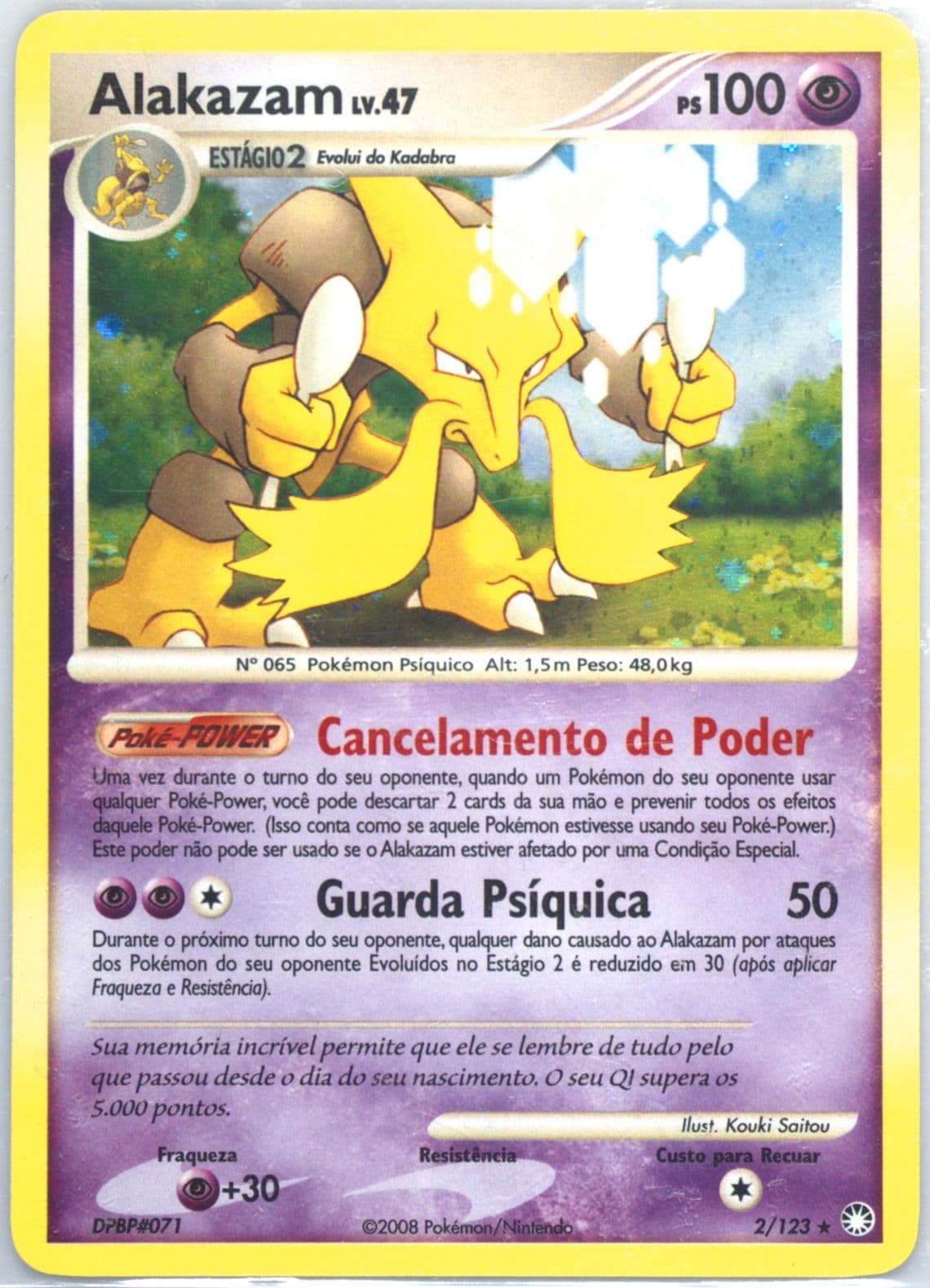 Alakazam-Holo (2) 2008 Pokemon Portuguese Diamond & Pearl Mysterious Treasures