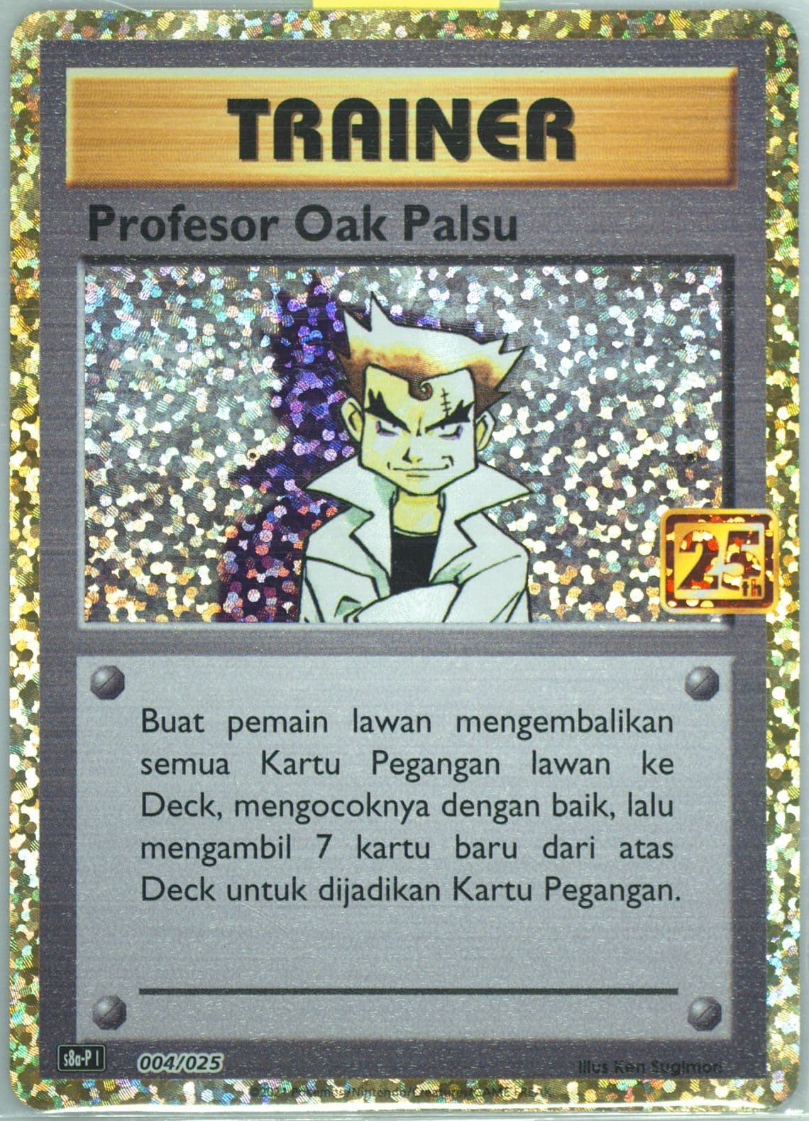 Profesor Oak Palsu-Holo (004) 2021 Pokemon Indonesian Promo Card Pack 25th Anniversary
