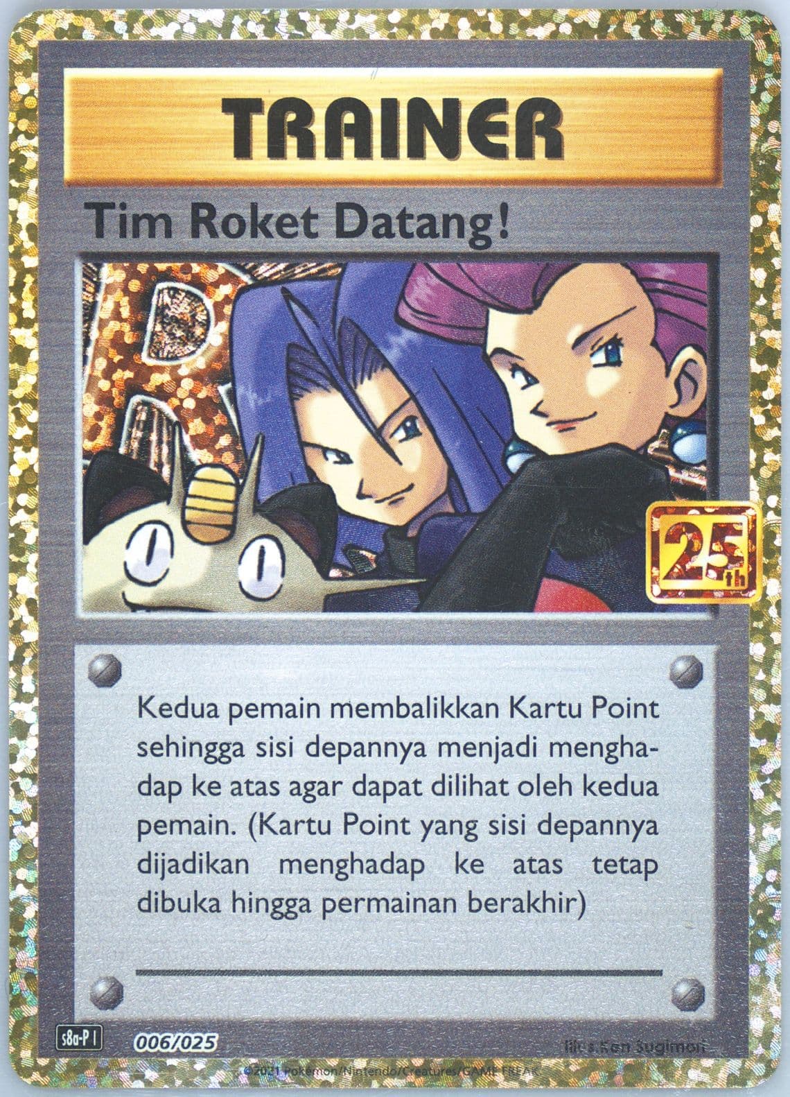 Tim Roket Datang!-Holo (006) 2021 Pokemon Indonesian Promo Card Pack 25th Anniversary