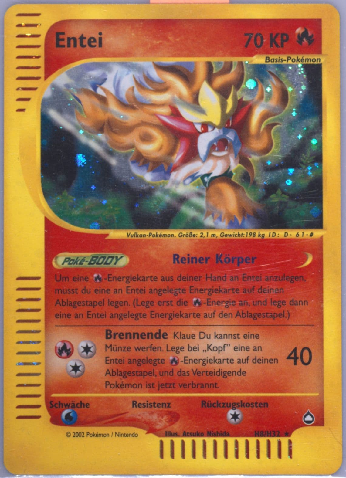 Entei-Holo German (H8) 2003 Pokemon Aquapolis