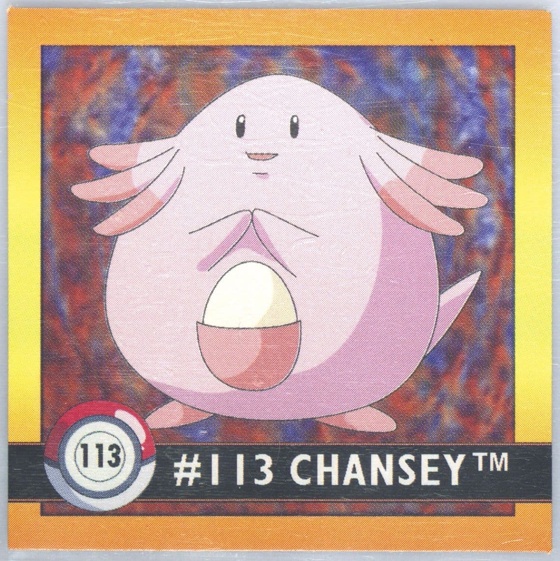 Chansey (113) 1999 Pokemon Stickers Series 1