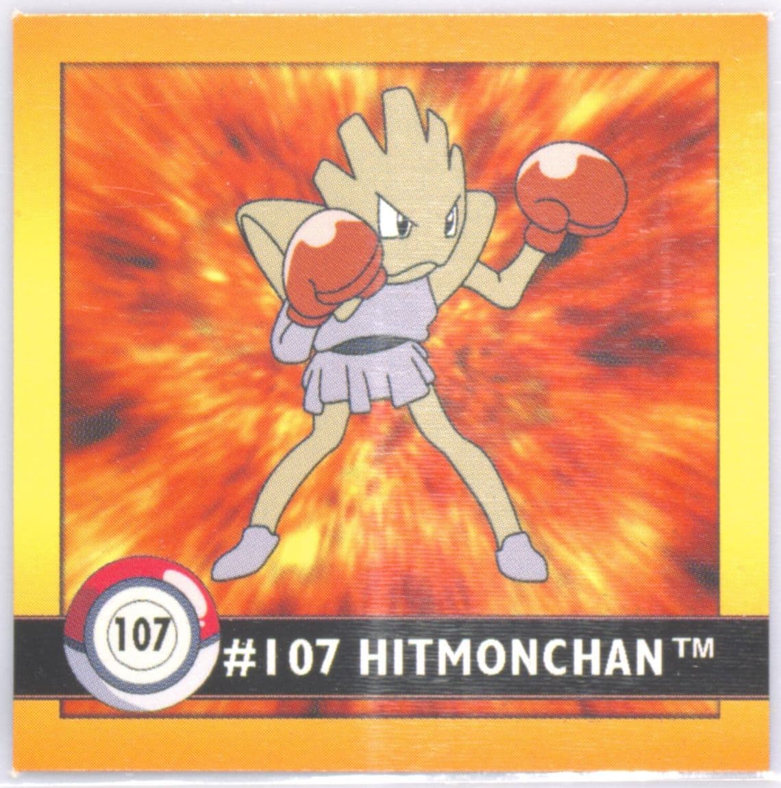 Hitmonchan (107) 1999 Pokemon Stickers Series 1