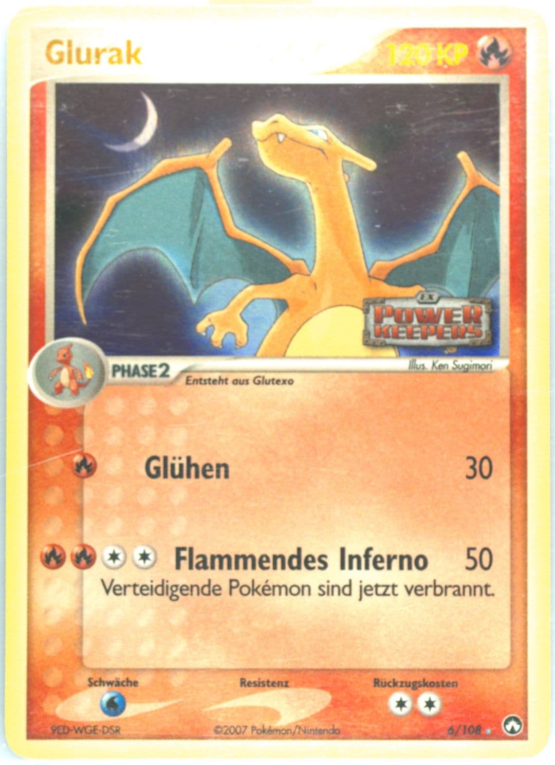 Glurak-Reverse Foil German (6) 2007 Pokemon EX Power Keepers