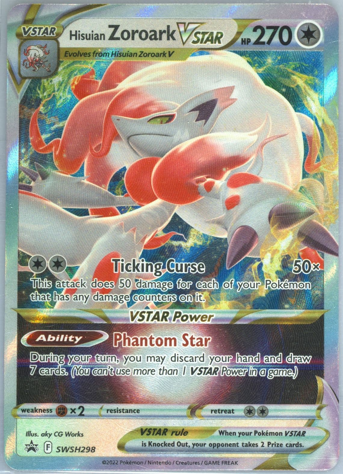 Hisuian Zoroark Vstar Hisuian Zoroark Vstar Premium Collection (298) 2022 Pokemon Swsh Black Star Promo