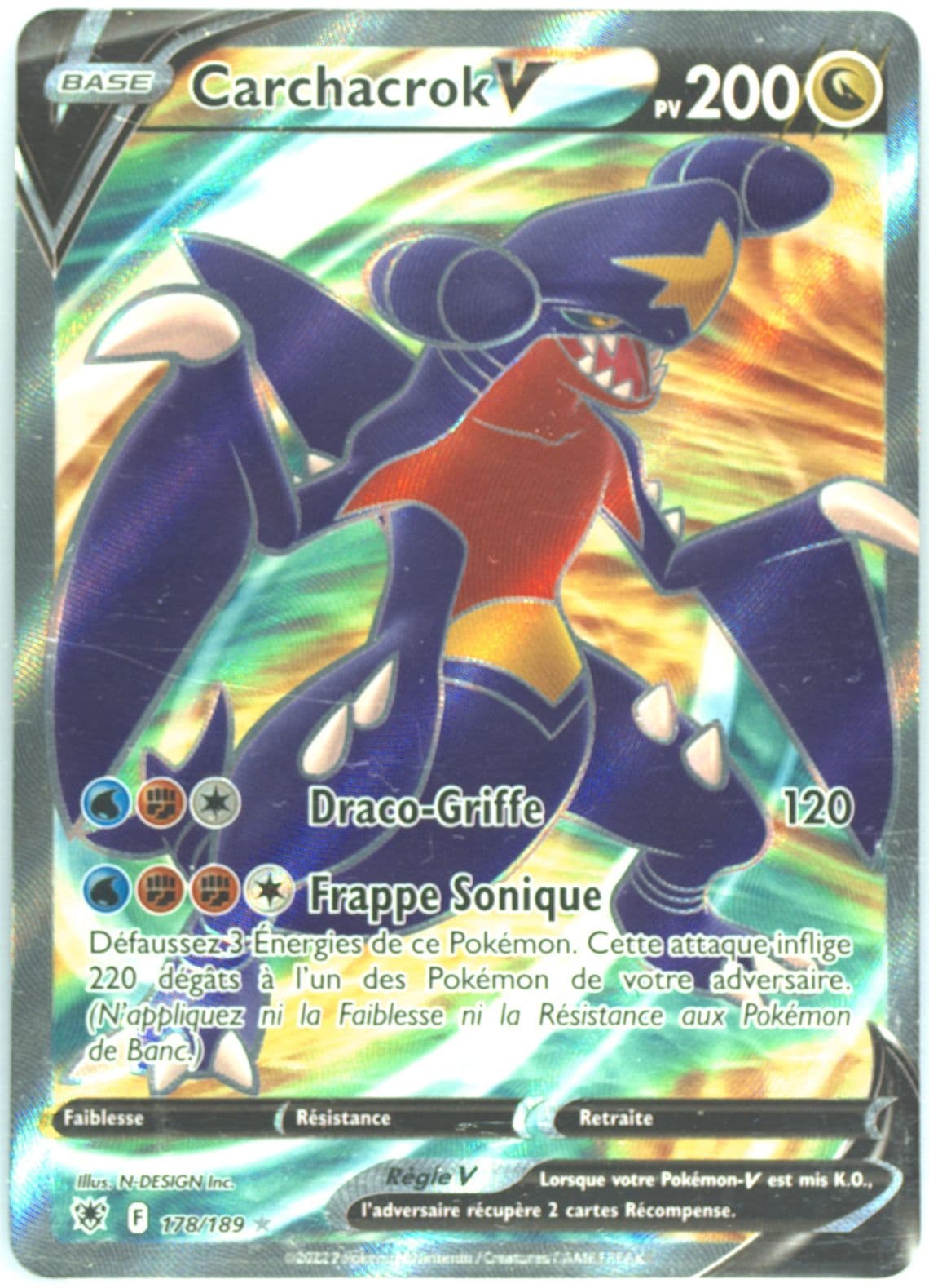 Full Art/Carchacrok V French (178) 2022 Pokemon Sword & Shield Astral Radiance