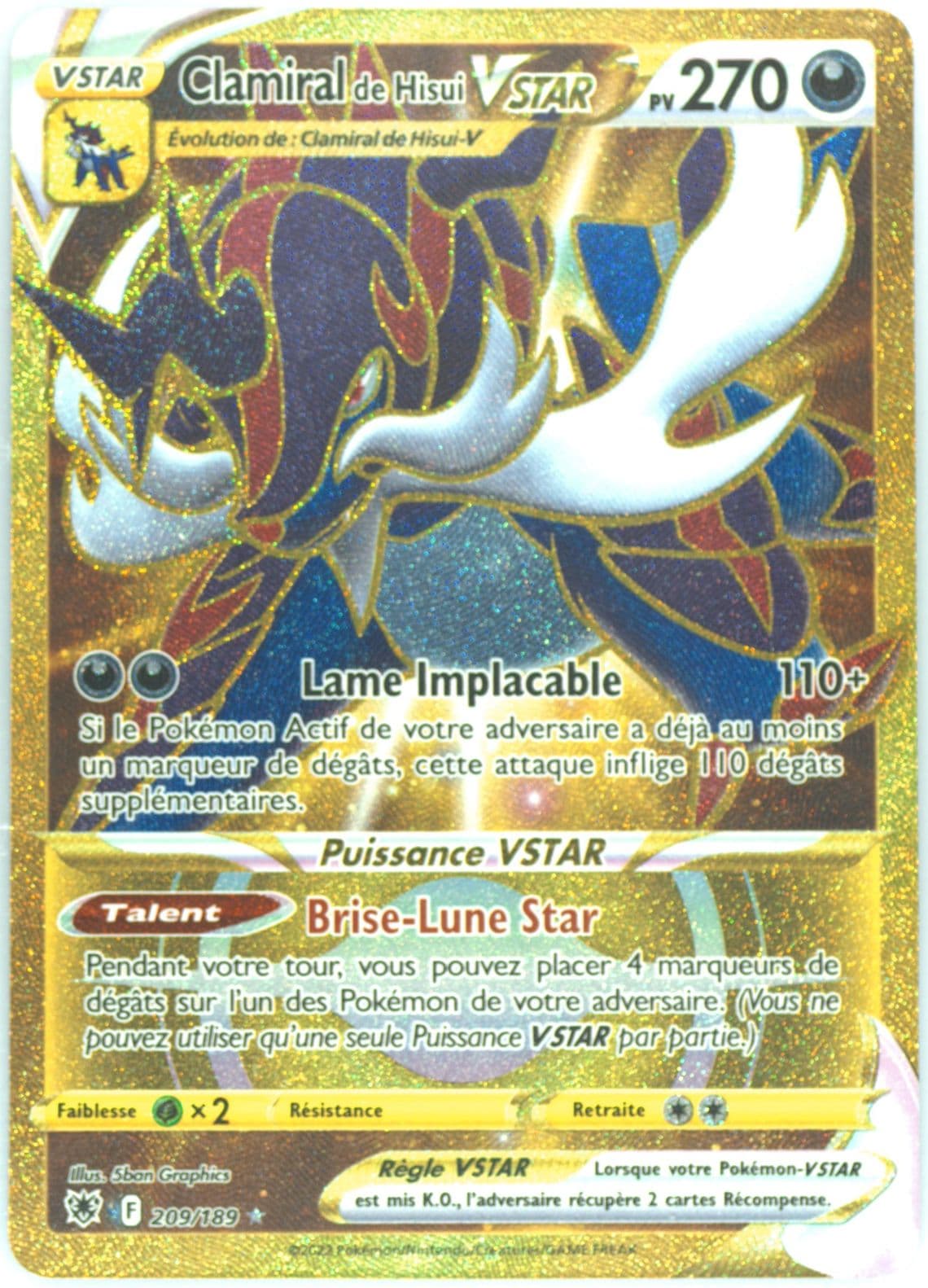 Full Art/Clamiral de Hisui Vstar French-Secret (209) 2022 Pokemon Sword & Shield Astral Radiance