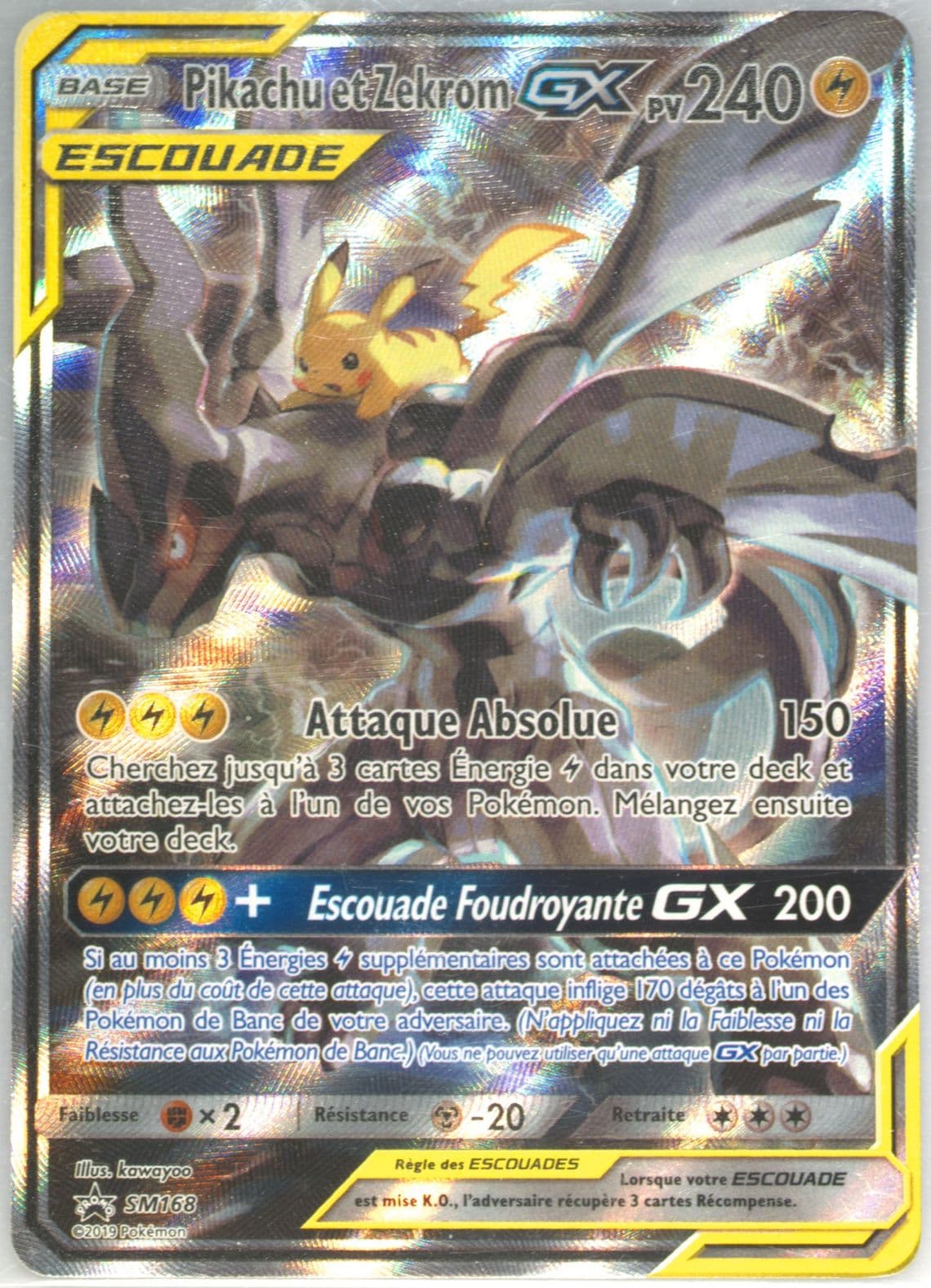 Full Art/Pikachu ET Zekrom GX Tag Team Tins-French (SM168) 2019 Pokemon SM Black Star Promo