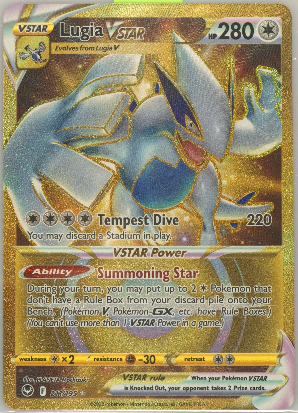 Full Art/Lugia Vstar Secret (211) 2022 Pokemon Sword & Shield Silver Tempest