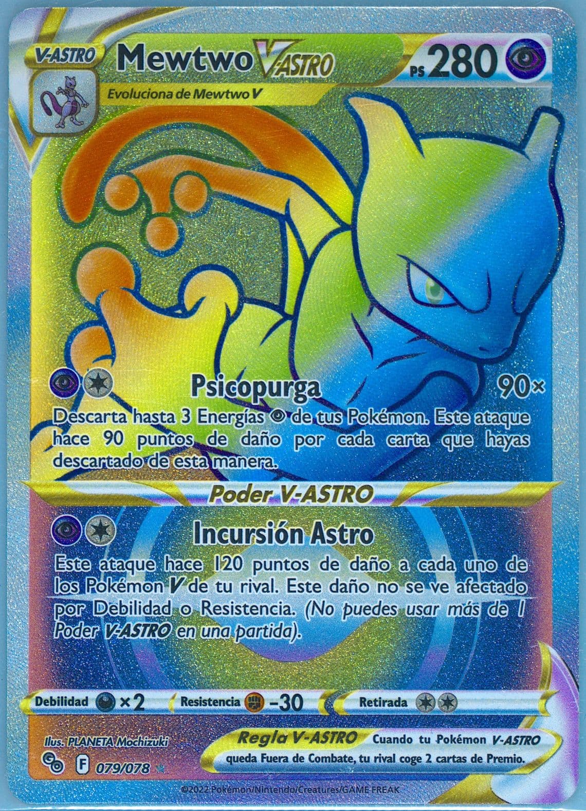 Full Art/Mewtwo Vastro Spanish-Secret (079) 2022 Pokemon Go