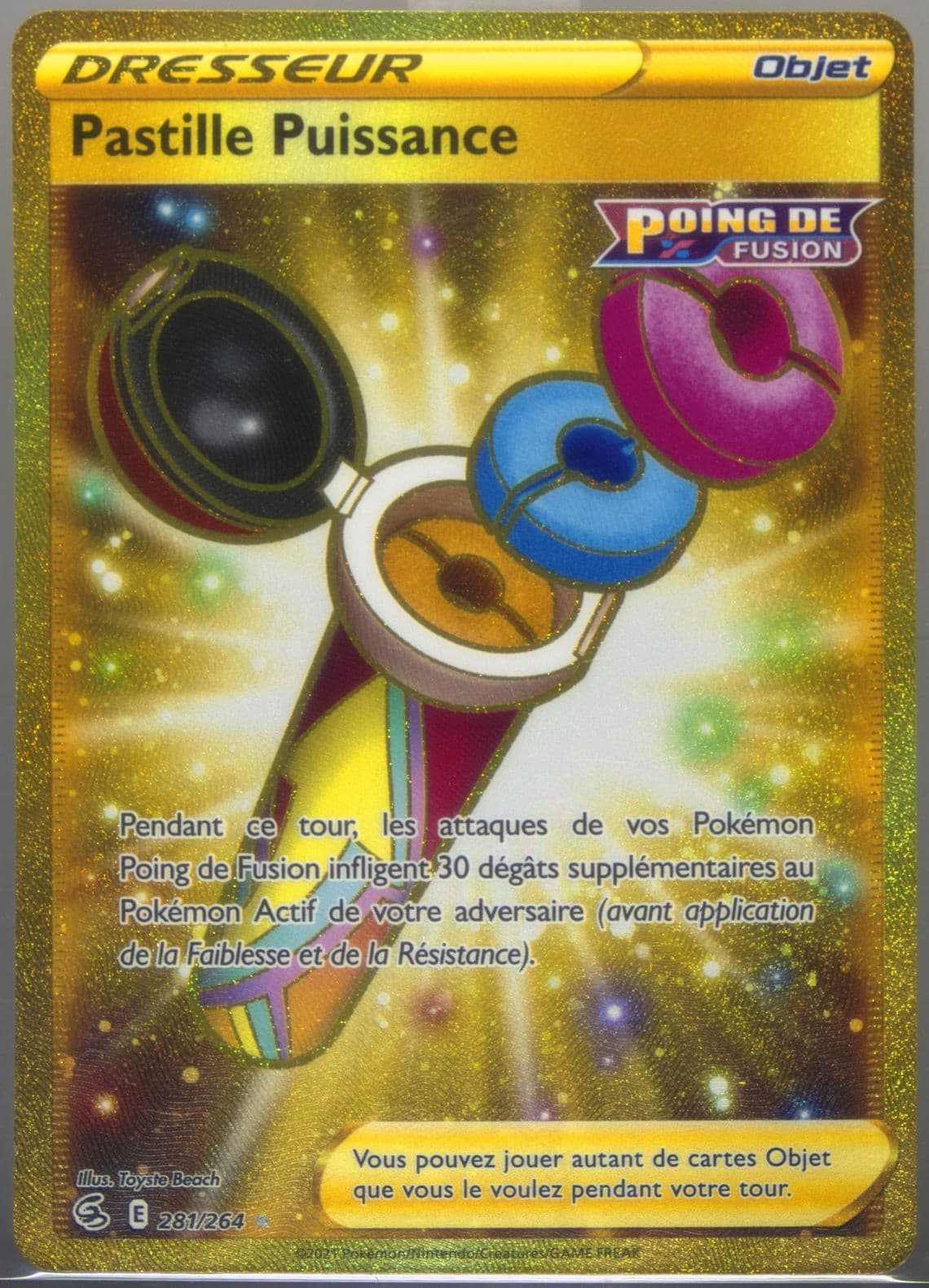 Pastille Puissance French-Secret (281) 2021 Pokemon Sword & Shield Fusion Strike