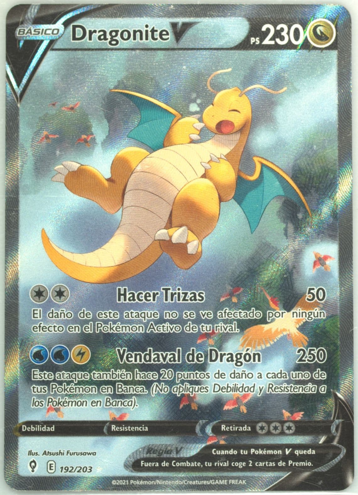 Full Art/Dragonite V Spanish (192) 2021 Pokemon Sword & Shield Evolving Skies