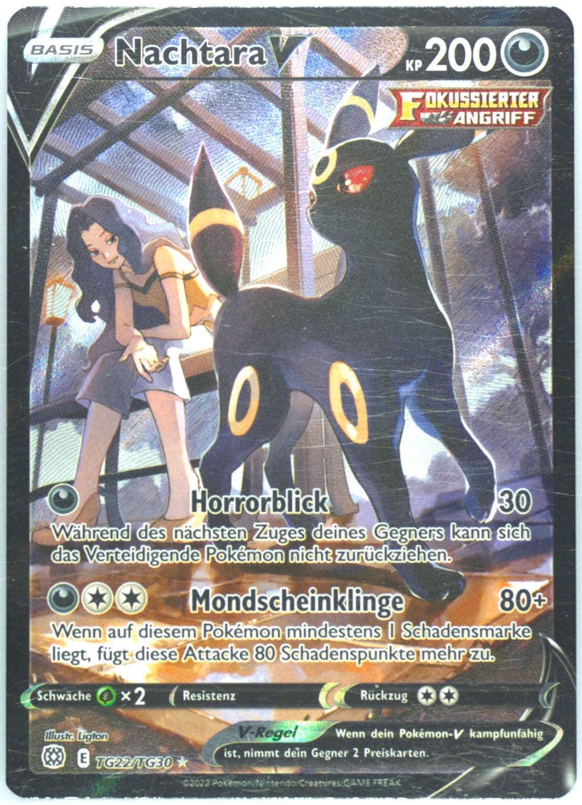 Full Art/Nachtara V German (TG22) 2022 Pokemon Sword & Shield Brilliant Stars