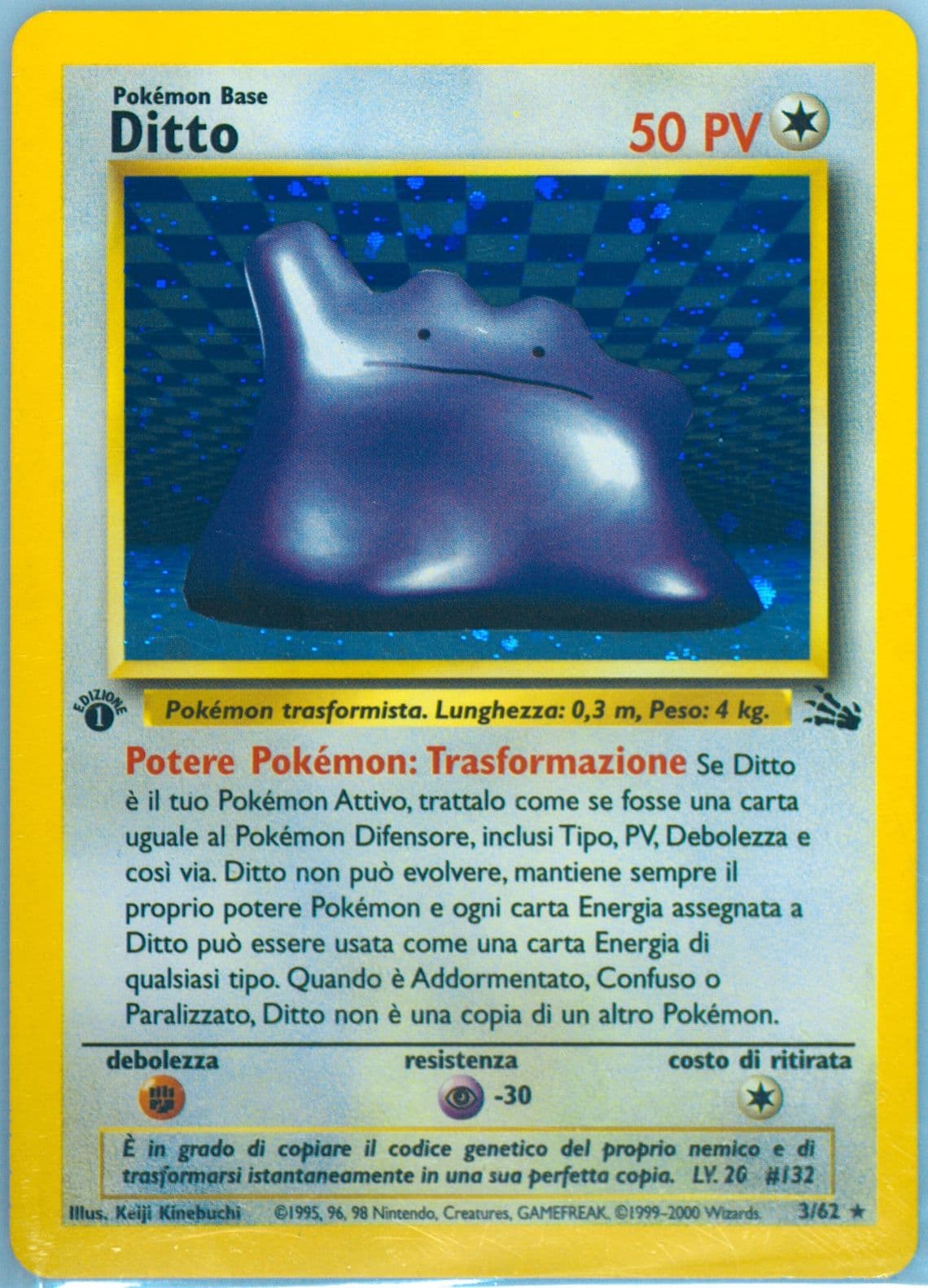 Ditto-Holo 1st Edition (3) 2000 Pokemon Spanish Fossil