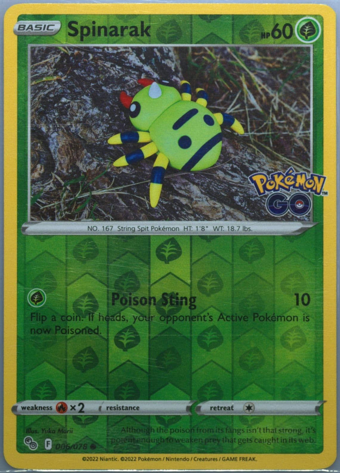 Spinarak-Reverse Foil (006) 2022 Pokemon Go