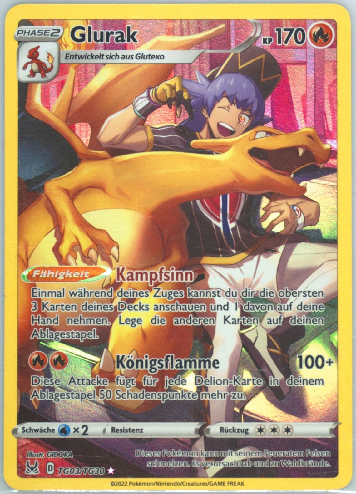Full Art/Glurak German (TG03) 2022 Pokemon Sword & Shield Lost Origin