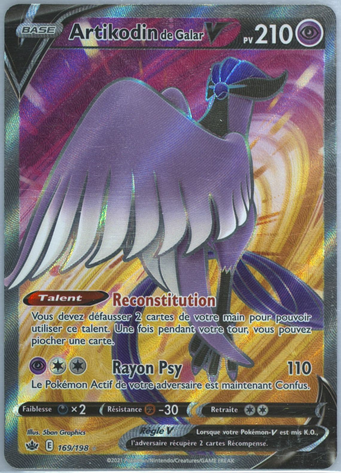 Full Art/Artikodin de Galar V French (169) 2021 Pokemon Sword & Shield Chilling Reign