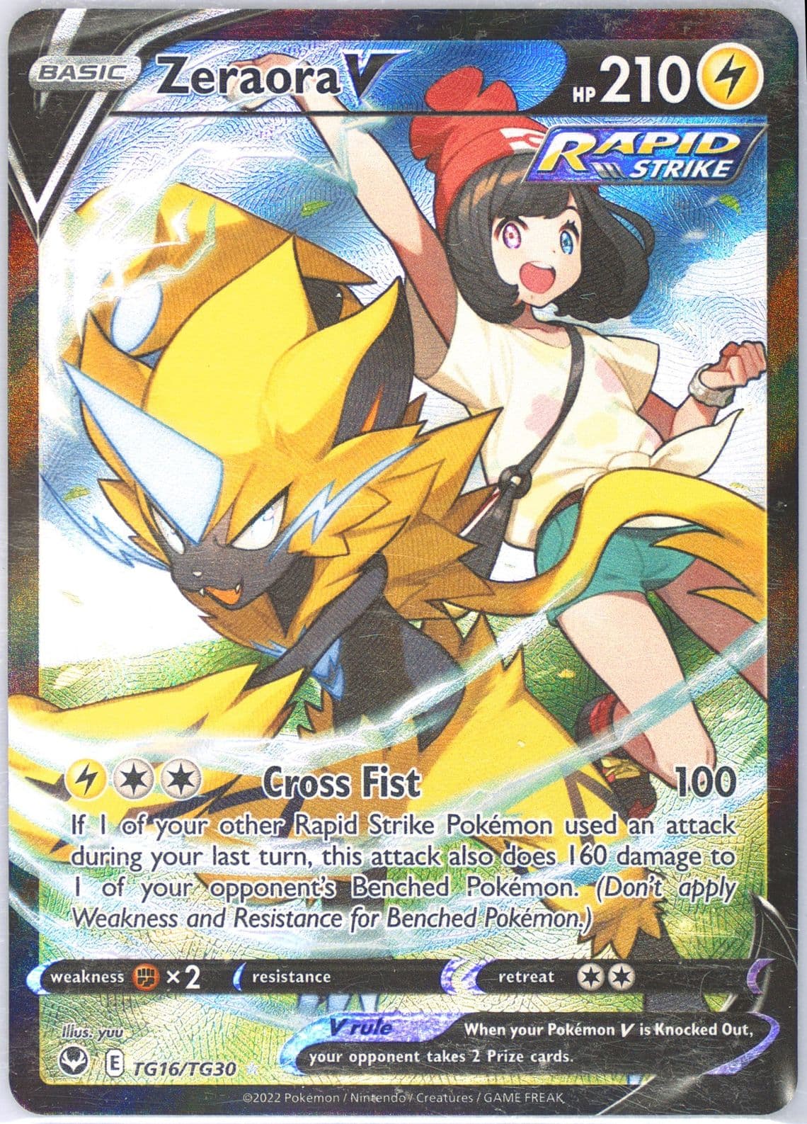 Full Art/Zeraora V (TG16) 2022 Pokemon Sword & Shield Silver Tempest