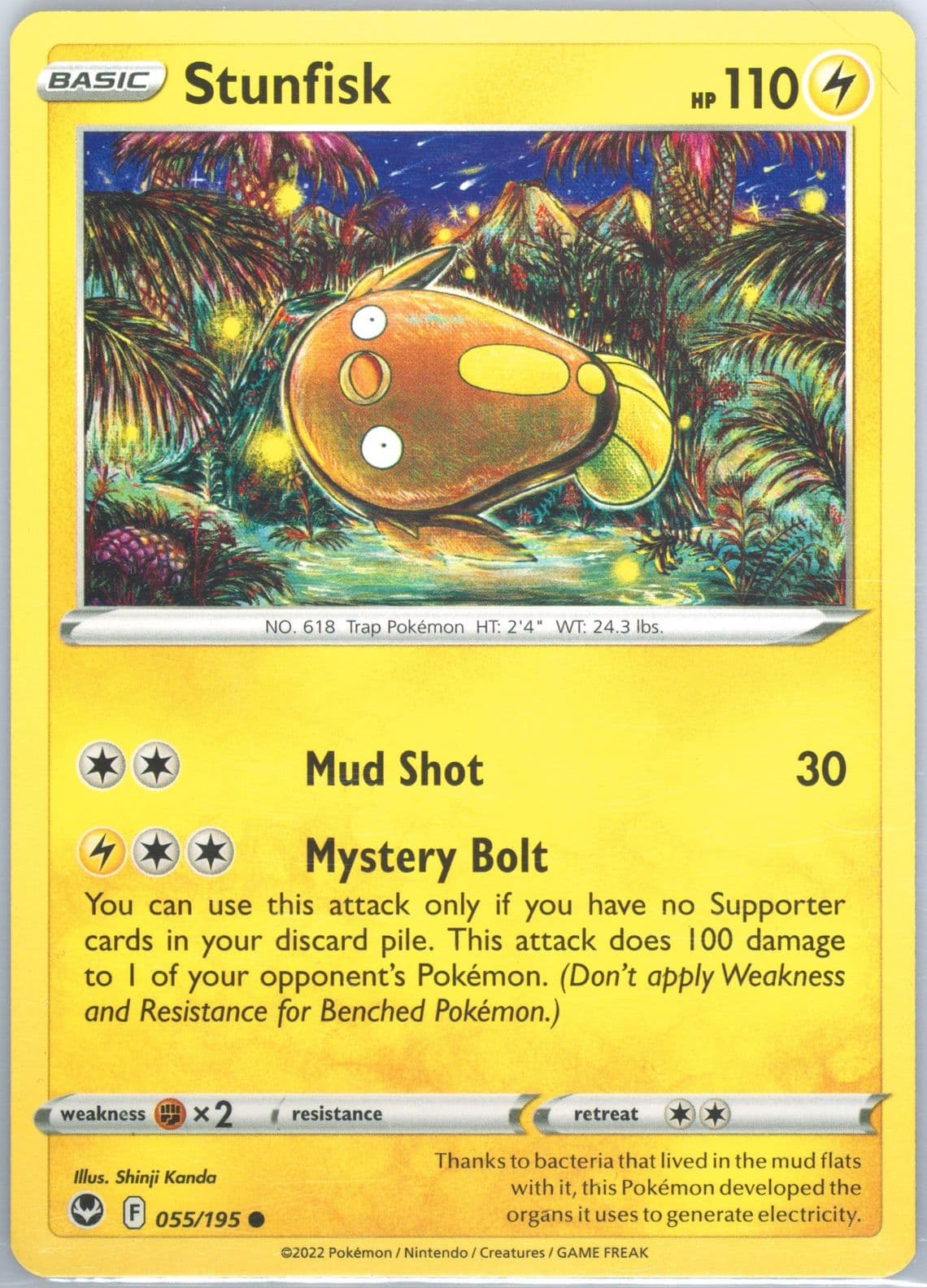 Stunfisk (055) 2022 Pokemon Sword & Shield Silver Tempest