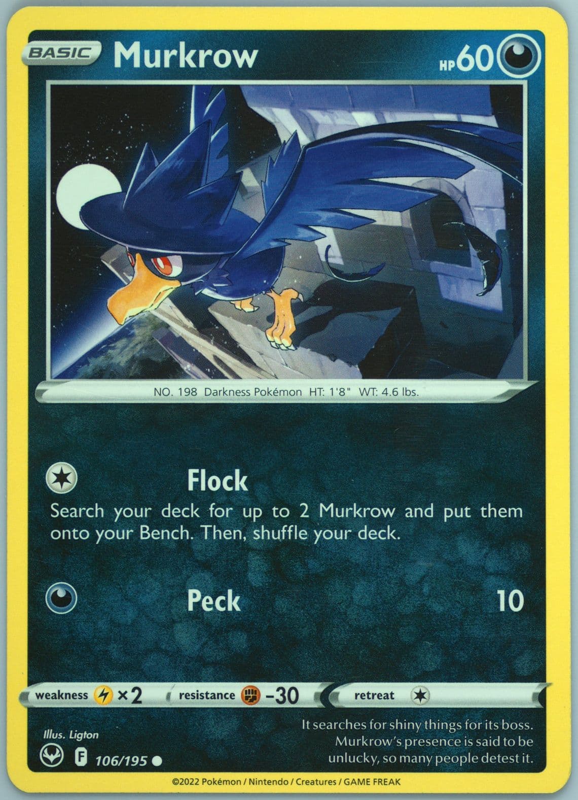 Murkrow (106) 2022 Pokemon Sword & Shield Silver Tempest