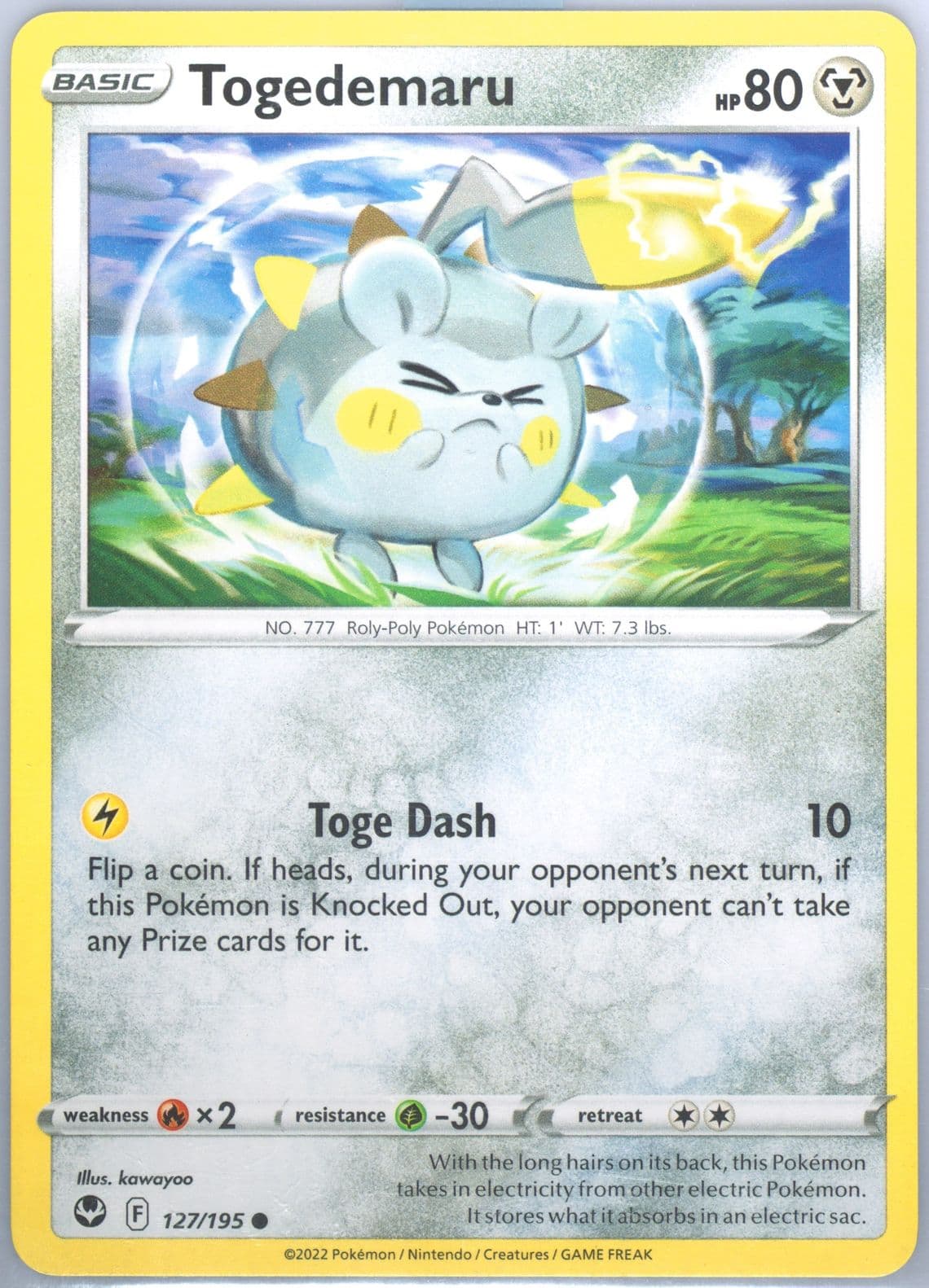 Togedemaru (127) 2022 Pokemon Sword & Shield Silver Tempest