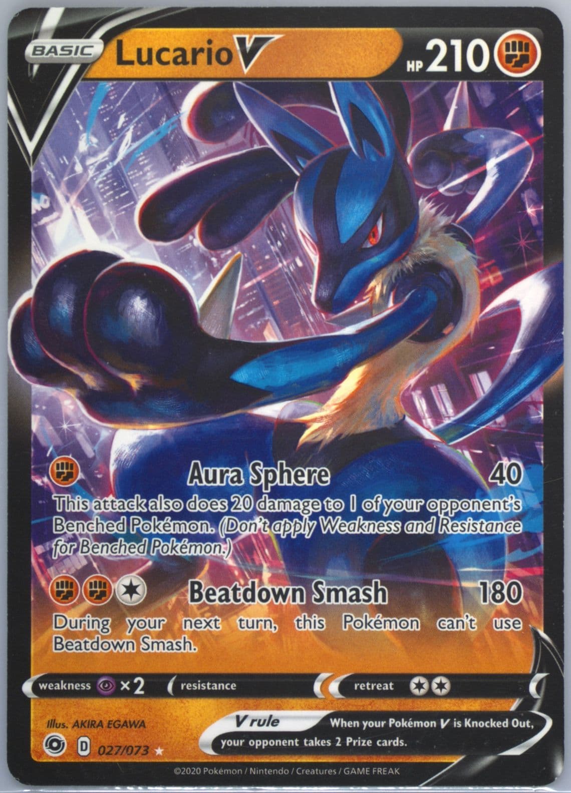 Lucario V (027) 2022 Pokemon Sword & Shield Intro Deck