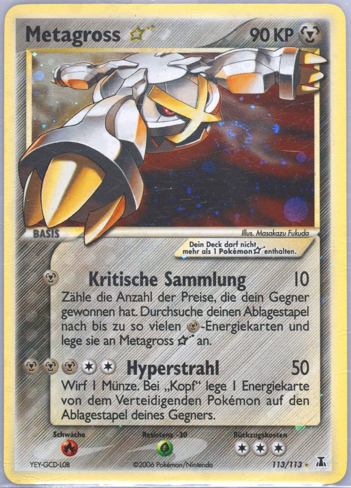 Metagross-Holo German-Gold Star (113) 2005 Pokemon EX Delta Species