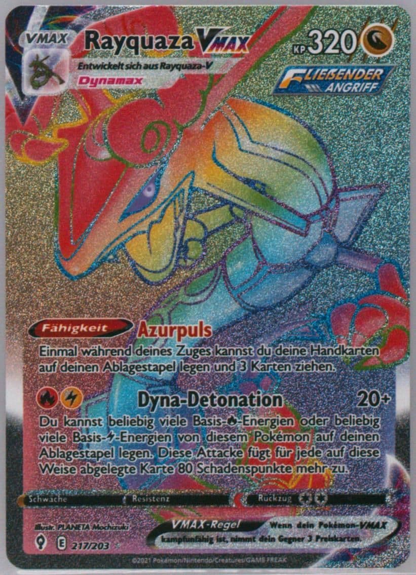 Full Art/Rayquaza Vmax German-Secret (217) 2021 Pokemon Sword & Shield Evolving Skies