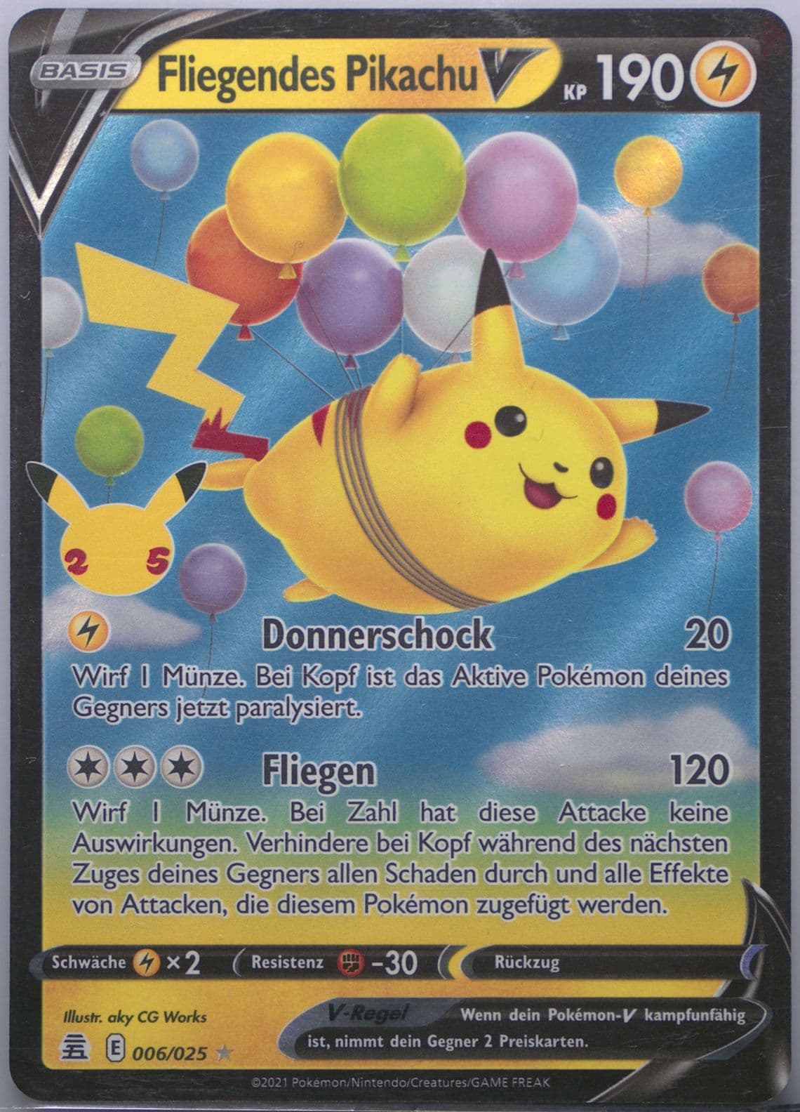 Fliegendes Pikachu V German (006) 2021 Pokemon Celebrations