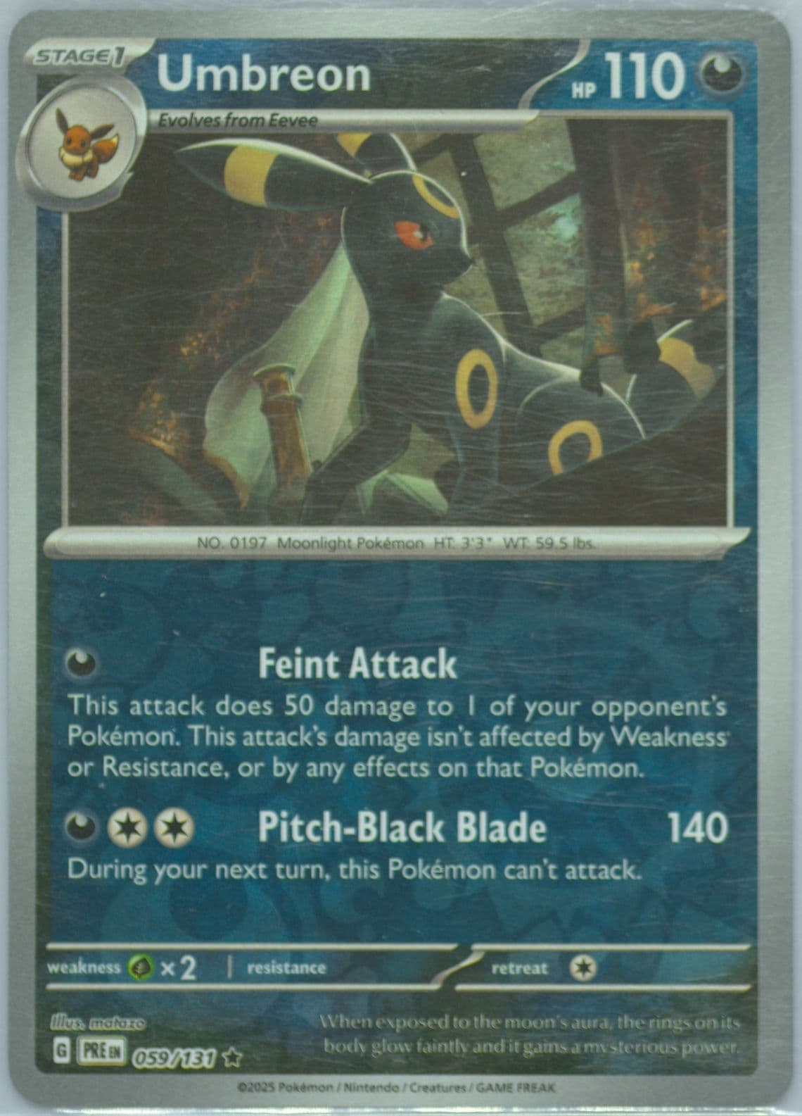 Umbreon Reverse Holo (059) 2025 Pokemon Pre EN-Prismatic Evolutions