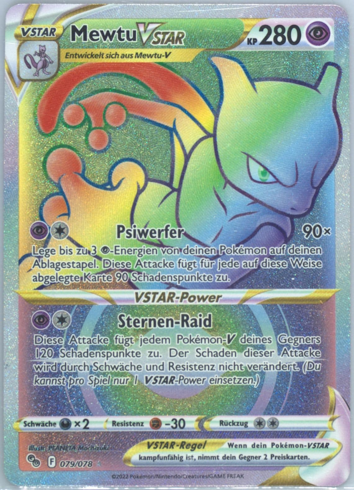 Full Art/Mewtu Vstar German-Secret (079) 2022 Pokemon Go