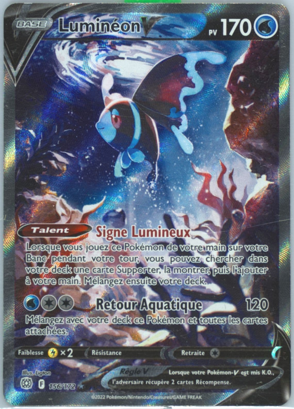 Full Art/Lumineon V French (156) 2022 Pokemon Sword & Shield Brilliant Stars