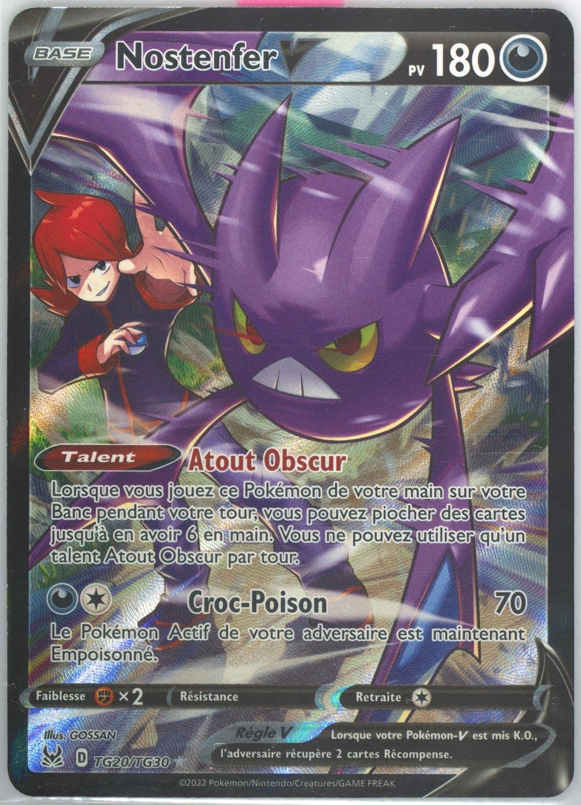 Full Art/Nostenfer V French (TG20) 2022 Pokemon Sword & Shield Lost Origin