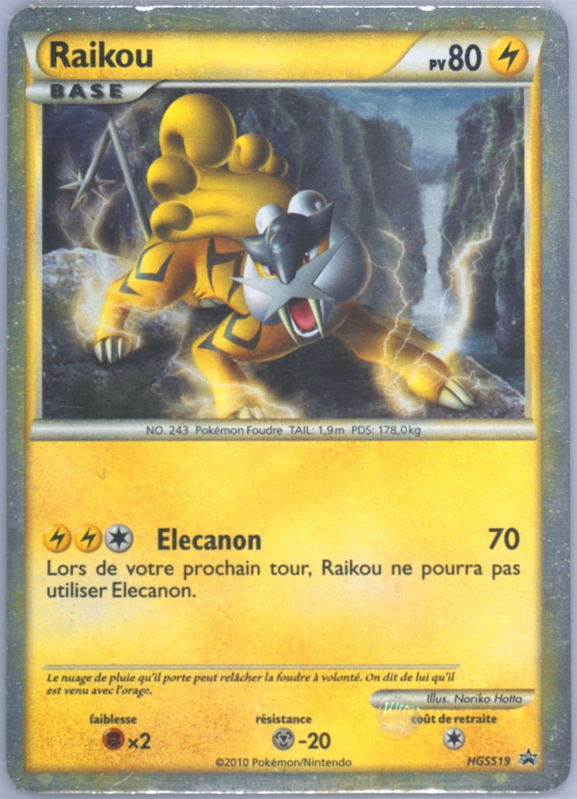Raikou-Holo French (HGSS19) 2010 Pokemon Heartgold & Soulsilver Promo