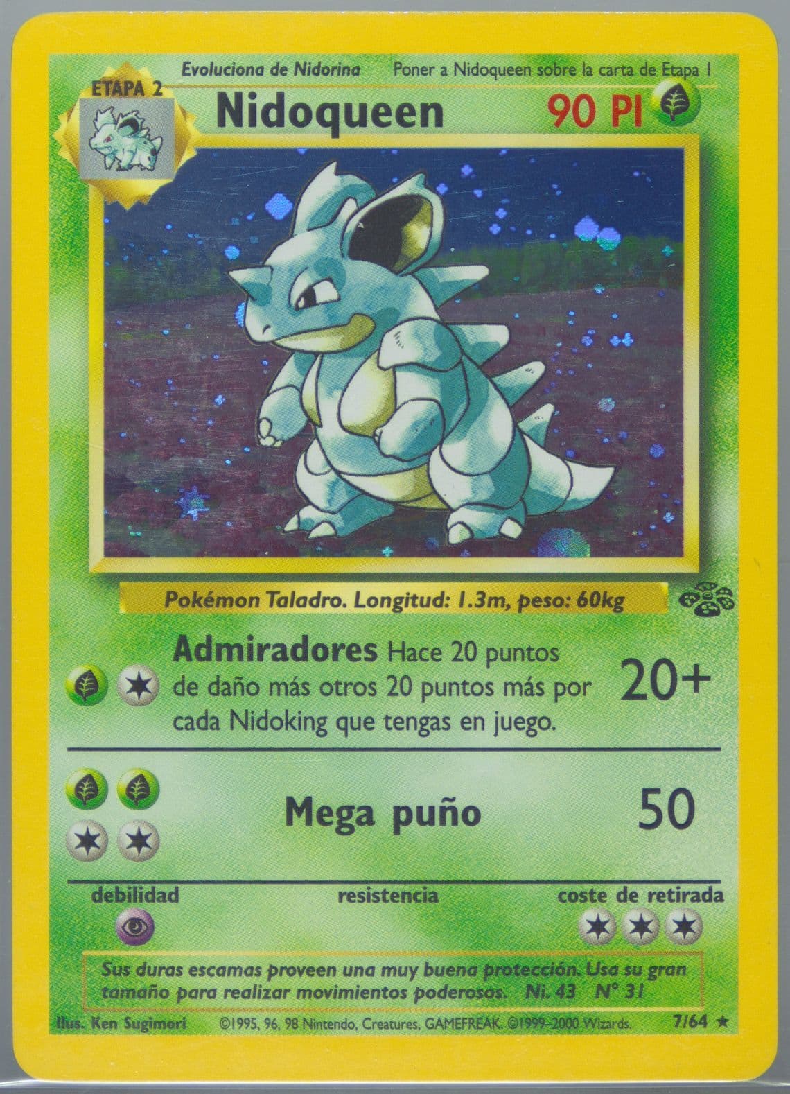 Nidoqueen-Holo (7) 2000 Pokemon Spanish Jungle