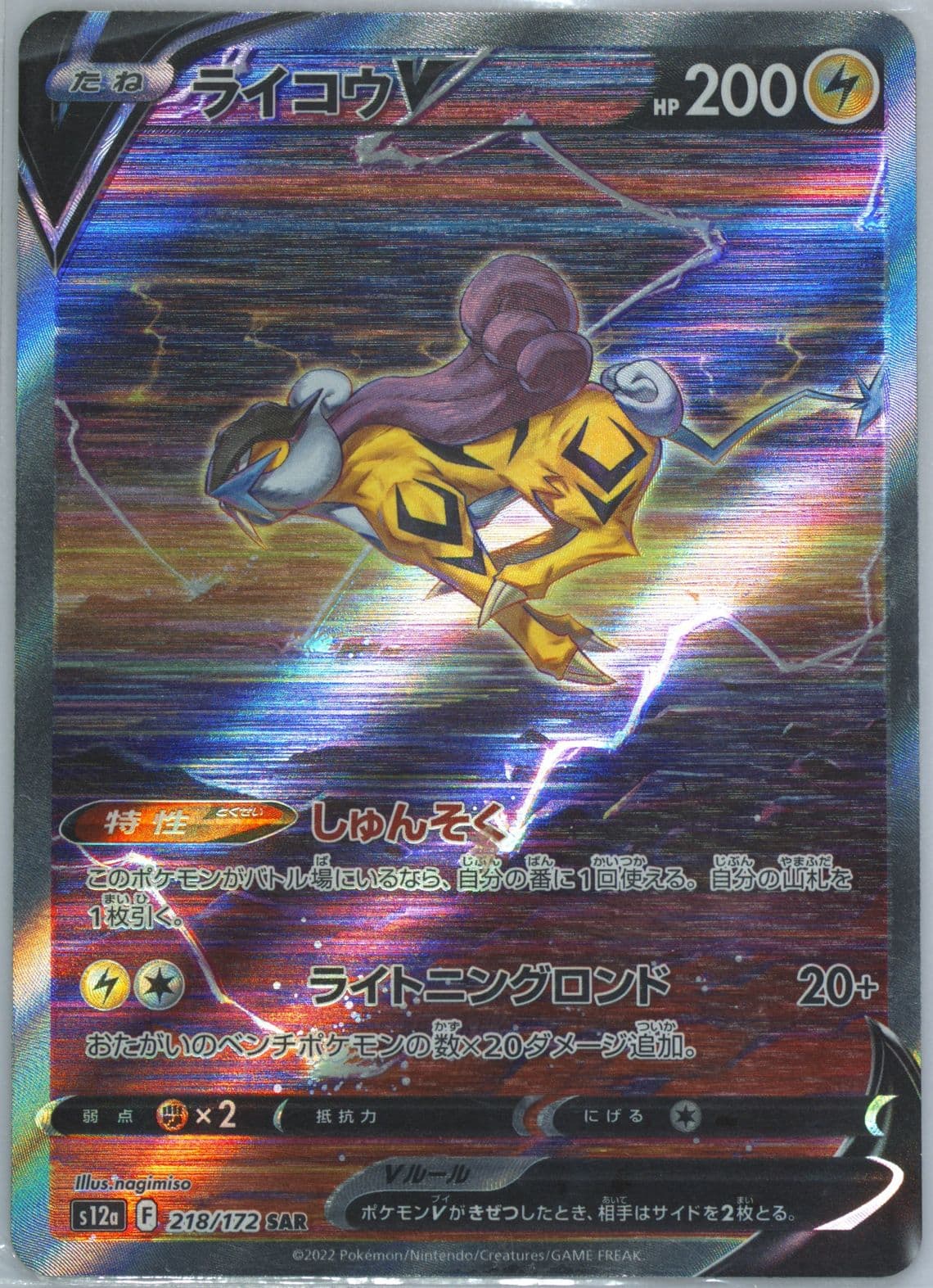 Full Art/Raikou V (218) 2022 Pokemon Japanese Sword & Shield Vstar Universe