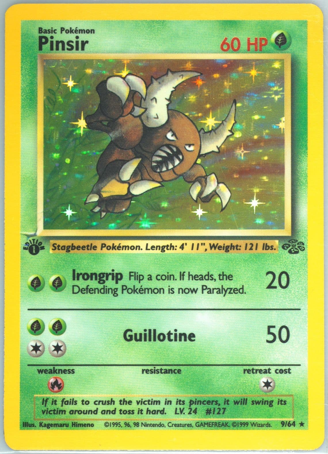 Pinsir-Holo 1st Edition-Scratch Error (9) 1999 Pokemon Jungle