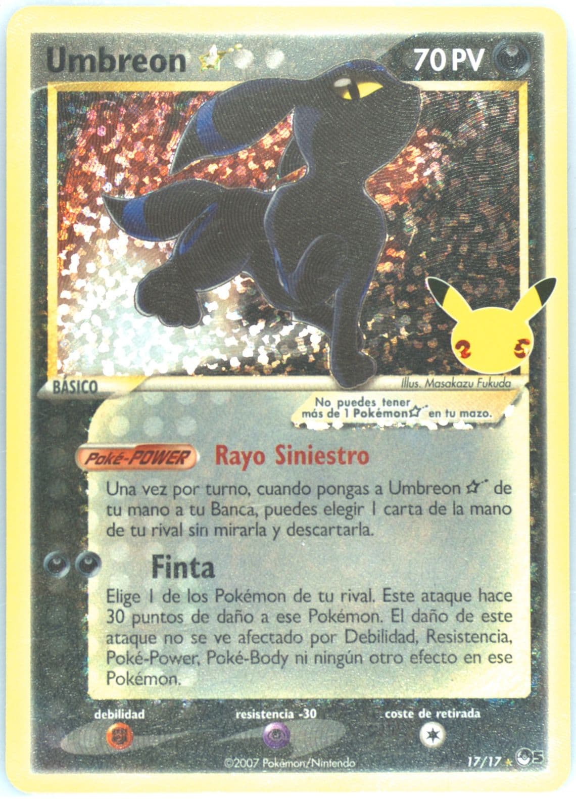 Umbreon-Gold Star Spanish (17) 2021 Pokemon Celebrations Classic Collection