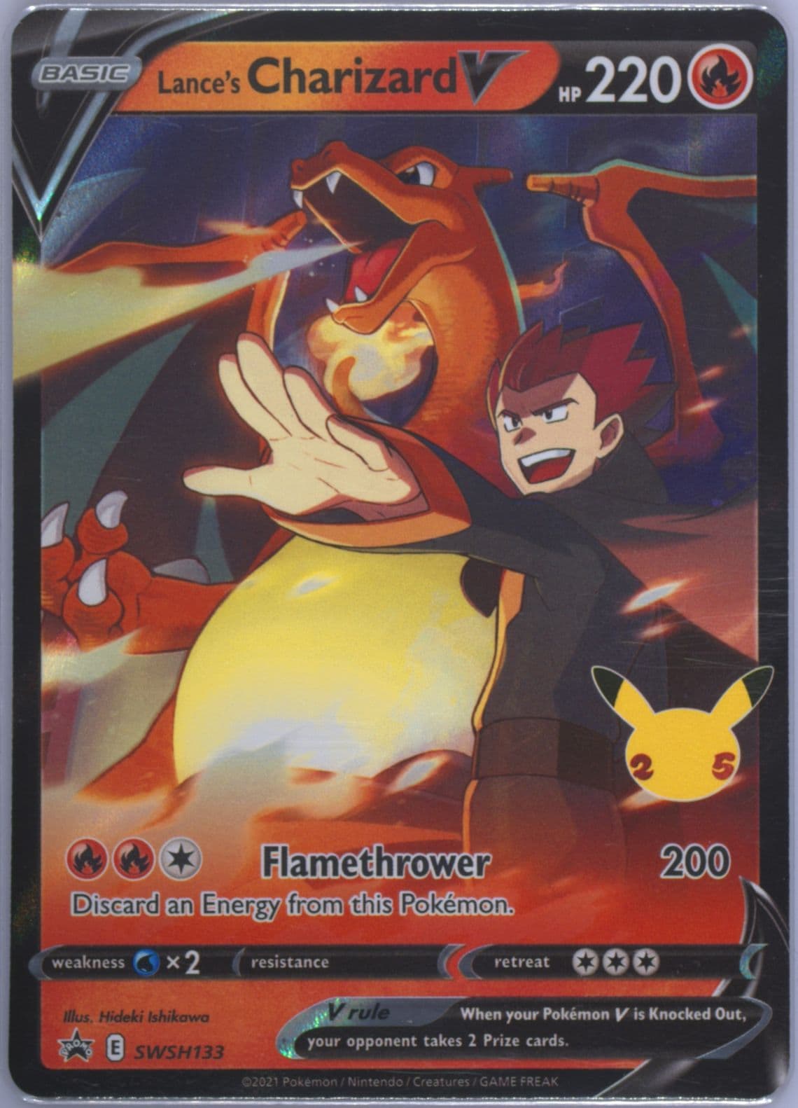Charizard V de Lance Celebrations Collection-Spanish (133) 2021 Pokemon Swsh Black Star Promo