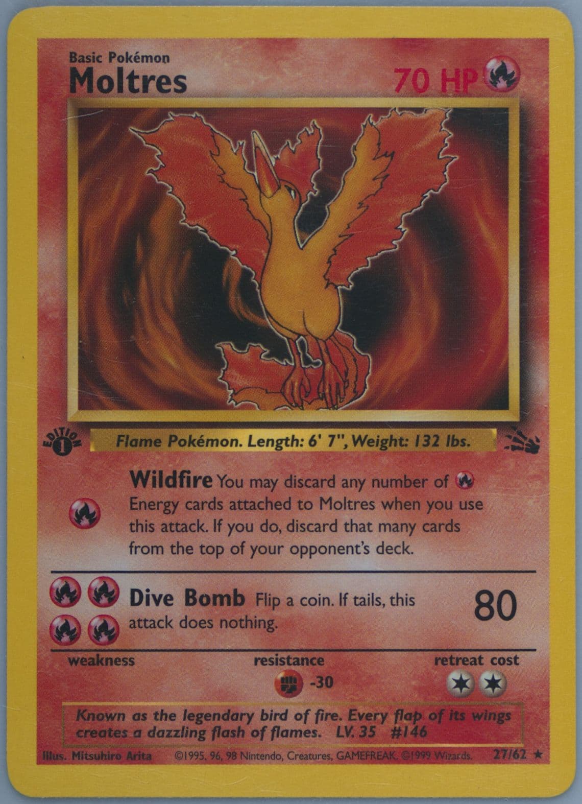 Moltres 1st Edition (27) 1999 Pokemon Fossil