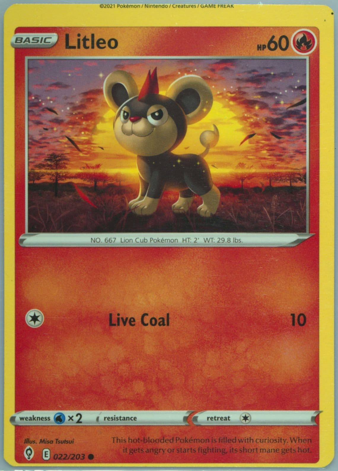 Litleo (022) 2021 Pokemon Sword & Shield Evolving Skies