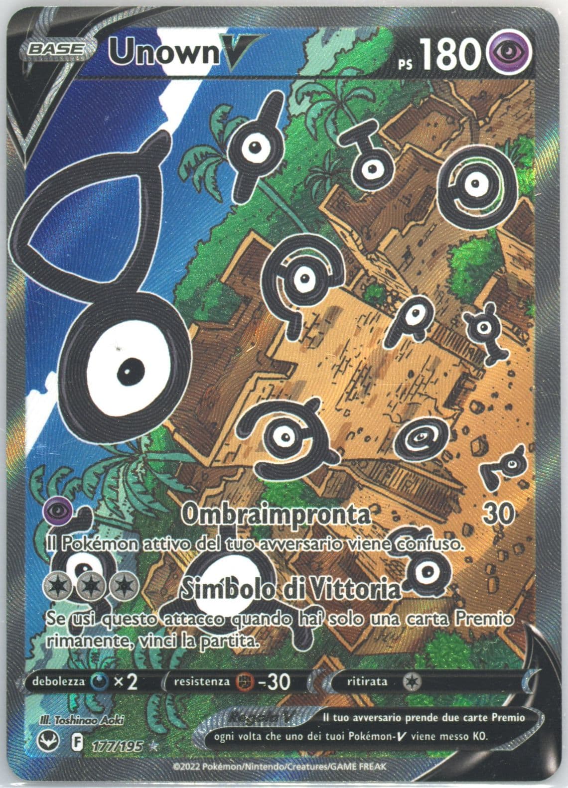 Full Art/Unown V Italian (177) 2022 Pokemon Sword & Shield Silver Tempest