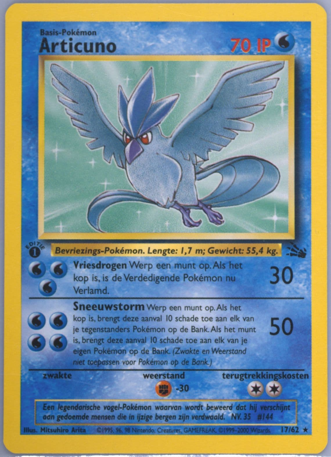 Articuno 1st Edition (17) 2000 Pokemon Dutch Fossil