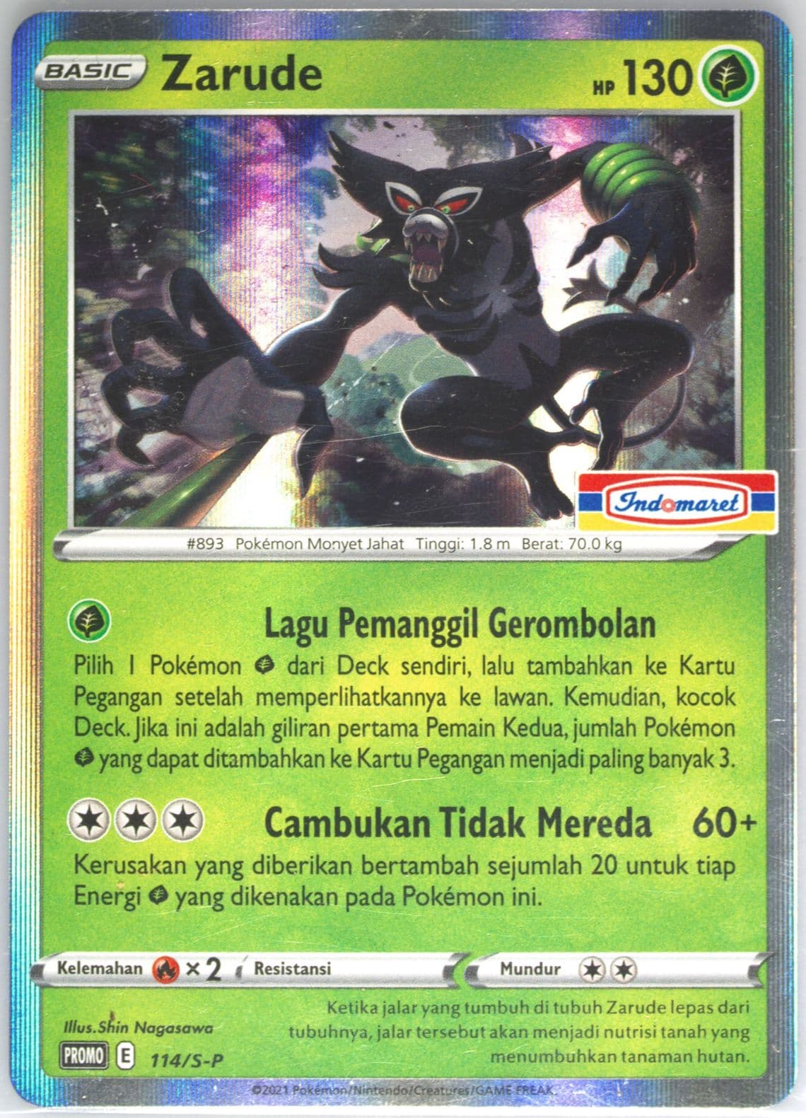 Zarude Indomaret Campaign (114) 2021 Pokemon Indonesian S Promo