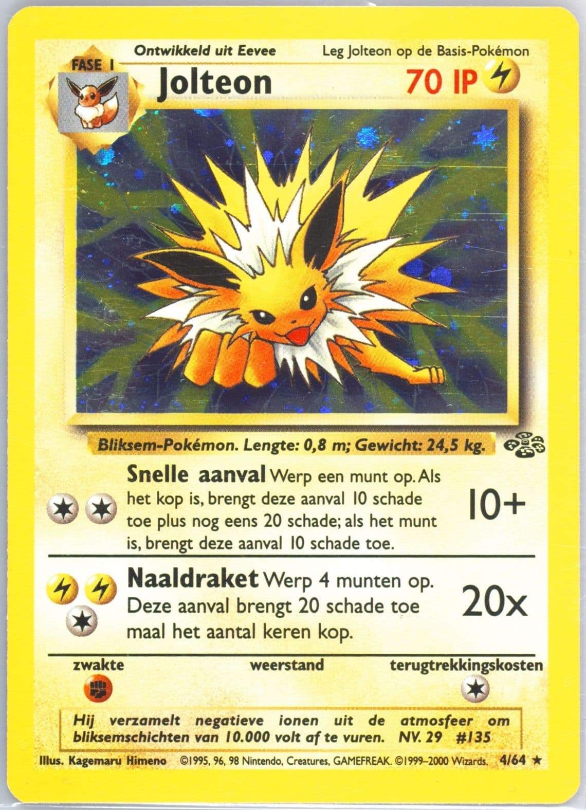 Jolteon-Holo (4) 2000 Pokemon Dutch Jungle