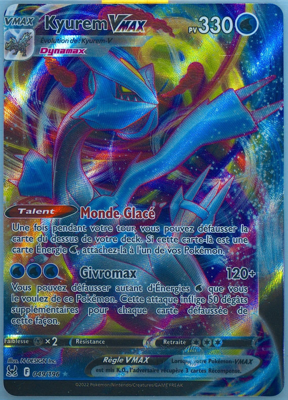 Full Art/Kyurem Vmax French (049) 2022 Pokemon Sword & Shield Lost Origin