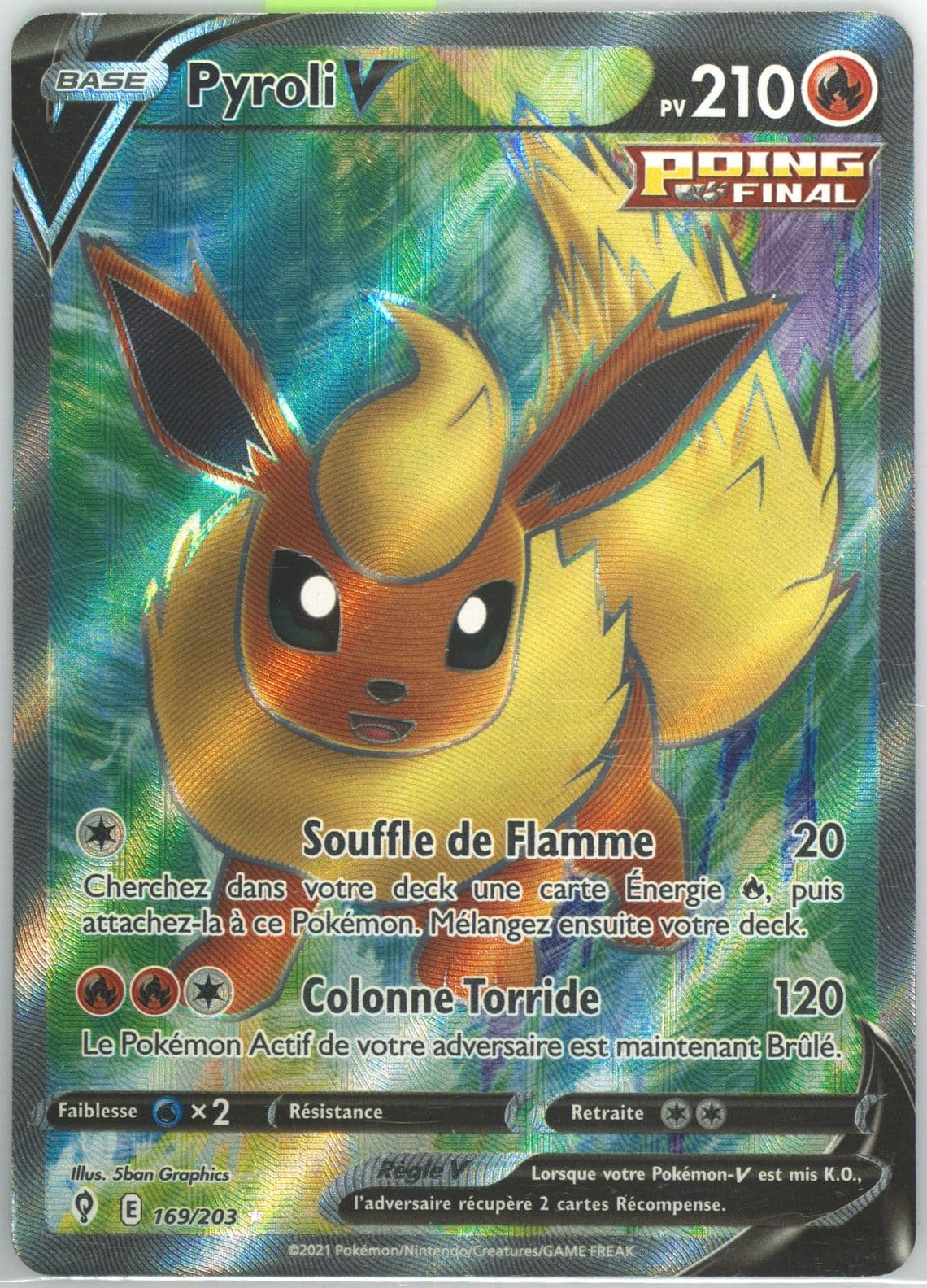 Full Art/Pyroli V French (169) 2021 Pokemon Sword & Shield Evolving Skies